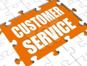 Customer Service Puzzle Showing Consumer Support Or Helpdesk