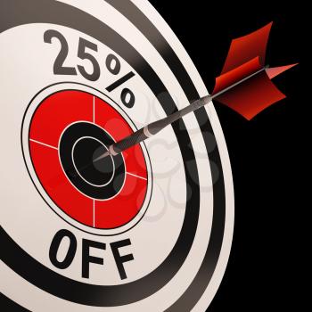 25 Percent Off Showing Discount Promotion Retail Purchasing Advertisement