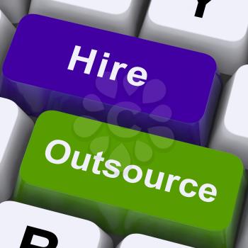 Outsource Hire Keys Showing Subcontracting And Freelance Workers
