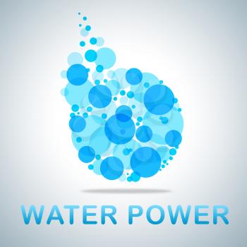 Water power icon showing h2o energy and strength