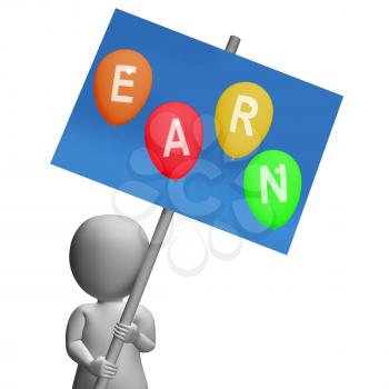 Sign Earn Balloons Showing Online Earnings, Promotions, Opportunities, and Sales