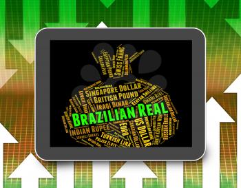 Brazilian Real Representing Worldwide Trading And Text
