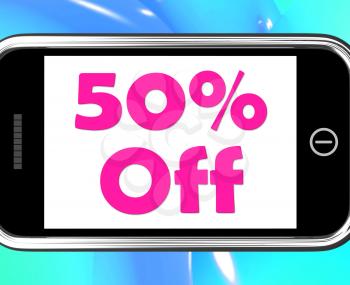 Fifty Percent Phone Show Sale Discount Or 50 Off