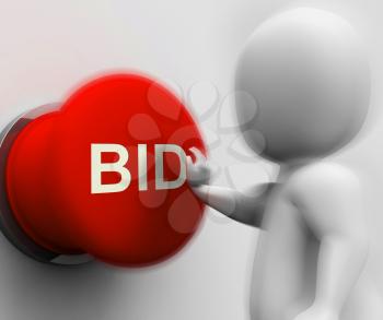 Bid Pressed Showing Auction Bidding And Reserve