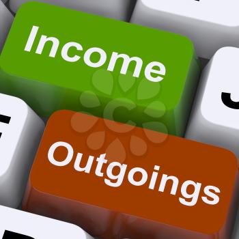 Income Outgoings Keys Showing Budgeting And Bookkeeping