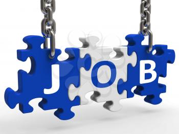 Jobs Puzzle Showing Application Recruitment Employment Or Hiring