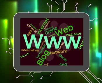 Www Word Showing World Wide Web And Words Internet 
