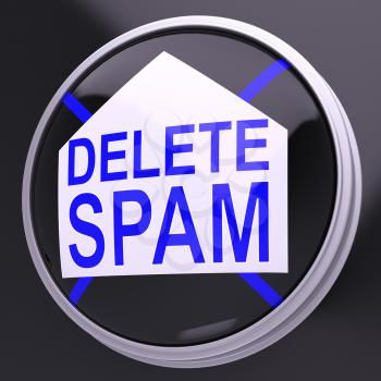Delete Spam Showing Unwanted Undesired Trash Mail