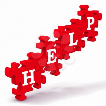 Help Puzzle Shows Support, Advisory And Assistance