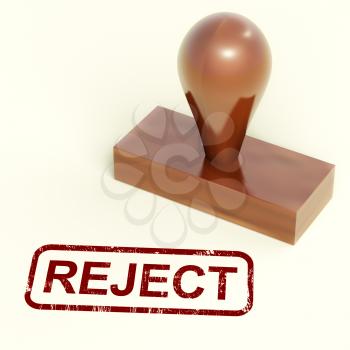 Reject Stamp Showing Rejection Denied Or Refusing