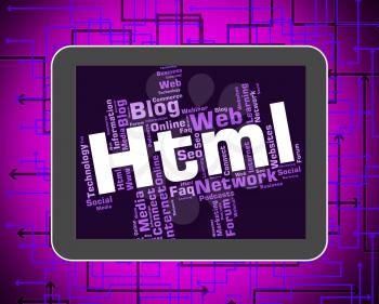 Html Word Showing Hypertext Markup Language And World Wide Web 