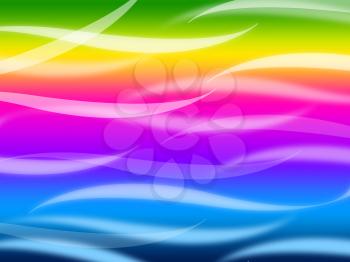 Colorful Waves Background Meaning Rainbow Wavy Lines
