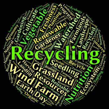 Recycling Word Indicating Go Green And Reusable