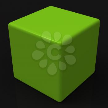 Blank Green Dice Showing Copyspace Cube Or Box