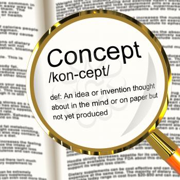 Concept Definition Magnifier Shows Ideas Thoughts Or Invention