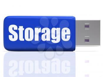 Storage Pen drive Showing Data Backup Storing Or Warehousing