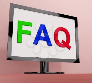 Faq On Monitor Showing Frequently Asked Questions Online