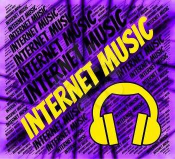 Internet Music Indicating World Wide Web And Web Site