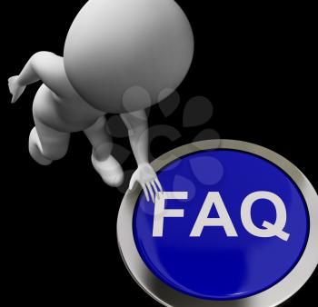 FAQ Button Meaning Website Inquires And Information
