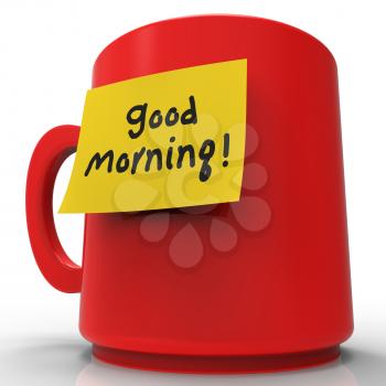 Good Morning Message Indicating Wake Up 3d Rendering