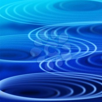 Blue Rippling Background Showing Wavy And Circles Decoration
