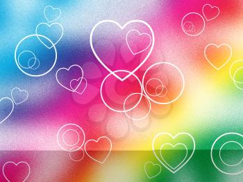 Color Background Showing Heart Shapes And Spectrum