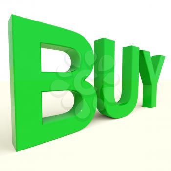  Buy Letters In Green As Symbol for Commerce And Purchasing