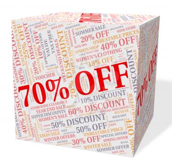 Seventy Percent Off Representing Promotion Offers And Save