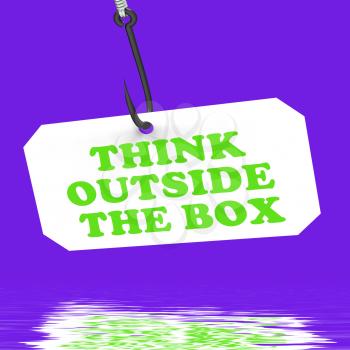 Think Outside The Box On Hook Displaying Imagination Innovation And Creativity