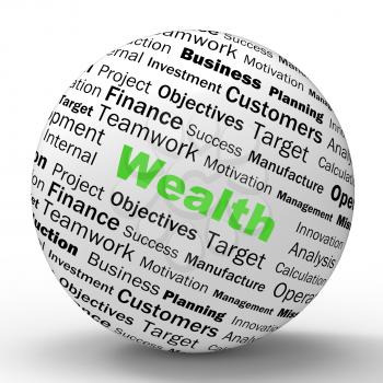 Wealth Sphere Definition Showing Fortune Savings Or Accounting Treasure