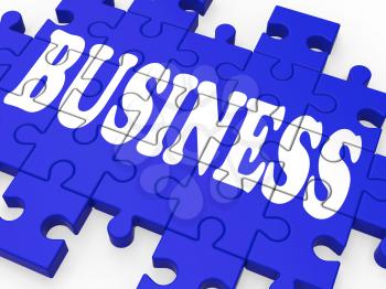 Business Puzzle Showing Corporate Deals And Trades