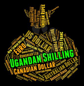 Ugandan Shilling Indicating Foreign Currency And Market