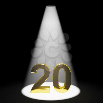 Gold 20th 3d Number Showing Anniversary Or Birthdays