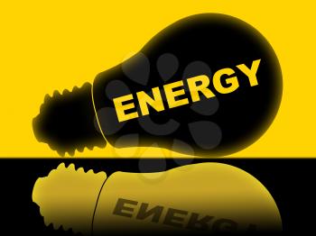 Energy Lightbulb Representing Power Source And Energize