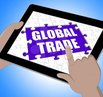 Global Trade Tablet Showing Web International Business
