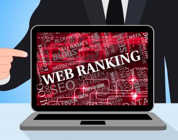 Web Ranking Showing Search Engine And Marketing