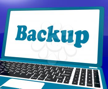 Backup Laptop Showing Archiving Back Up And Storage