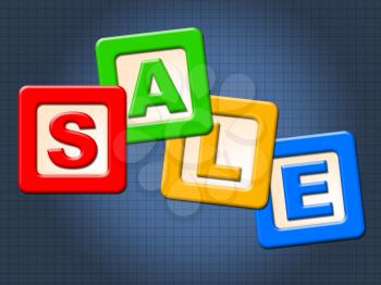 Sale Blocks Indicating Kid Youngster And Discounts