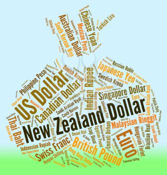 New Zealand Dollar Representing Forex Trading And Nzd 