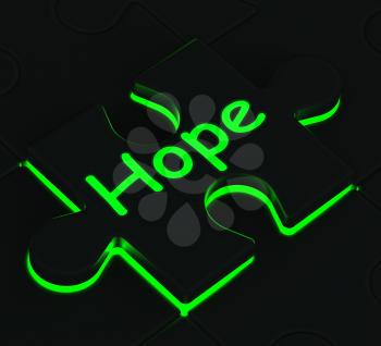 Hope Glowing Puzzle Shows Wishes, Hopes and Prayer
