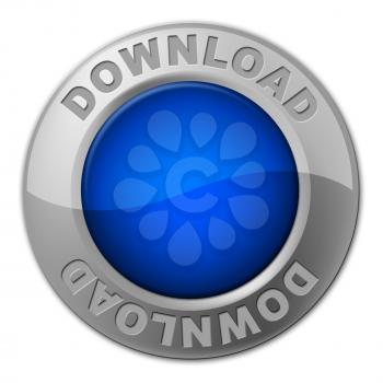 Download Button Meaning Save Data And Application