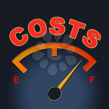 Costs Gauge Showing Money Meter And Dial