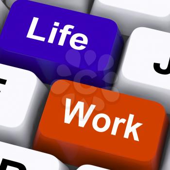 Life Work Keys Showing Balancing Job And Free Time