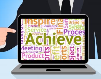 Achieve Word Showing Text Succeed And Success
