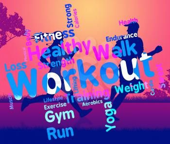 Workout Words Representing Physical Activity And Exercise 