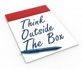 Think Outside The Box Notebook Meaning Creativity Innovative Or Brainstorming