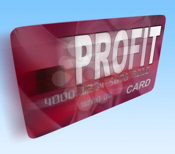 Profit on Credit Debit Card Flying Showing Earn Money
