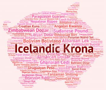 Icelandic Krona Showing Foreign Currency And Currencies