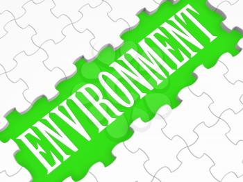 Environment Puzzle Shows Ecological Conservation And Recycling