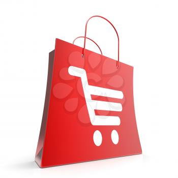 Shopping Cart Bag Shows Retail Basket Checkout
